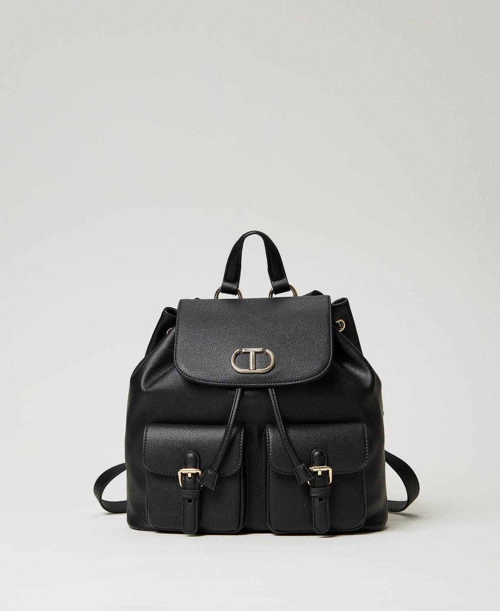 Rucksack mit Taschen und Riemchen Schwarz Frau 241TB7135_00006_01