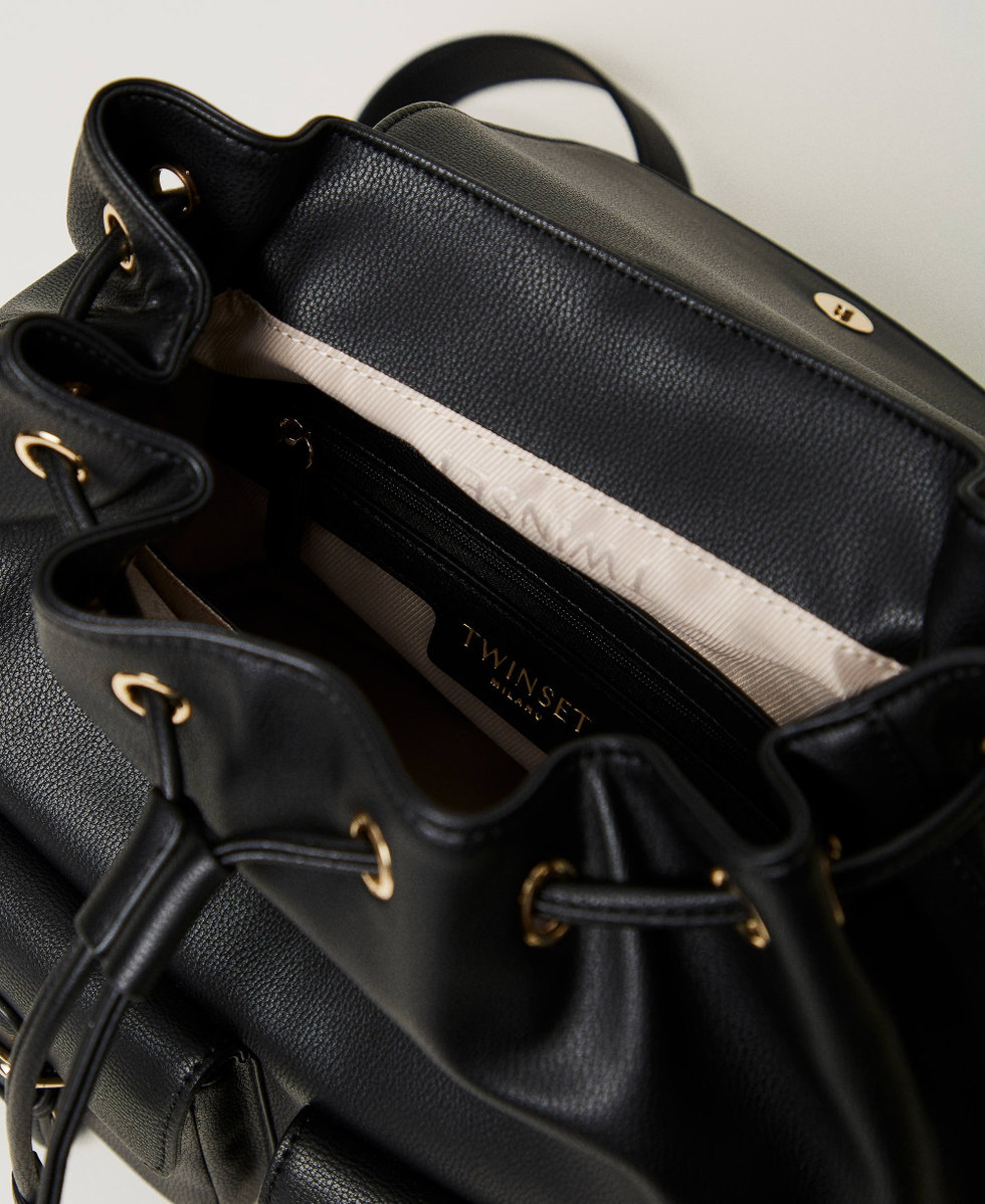 Rucksack mit Taschen und Riemchen Frau Schwarz TWINSET Milano