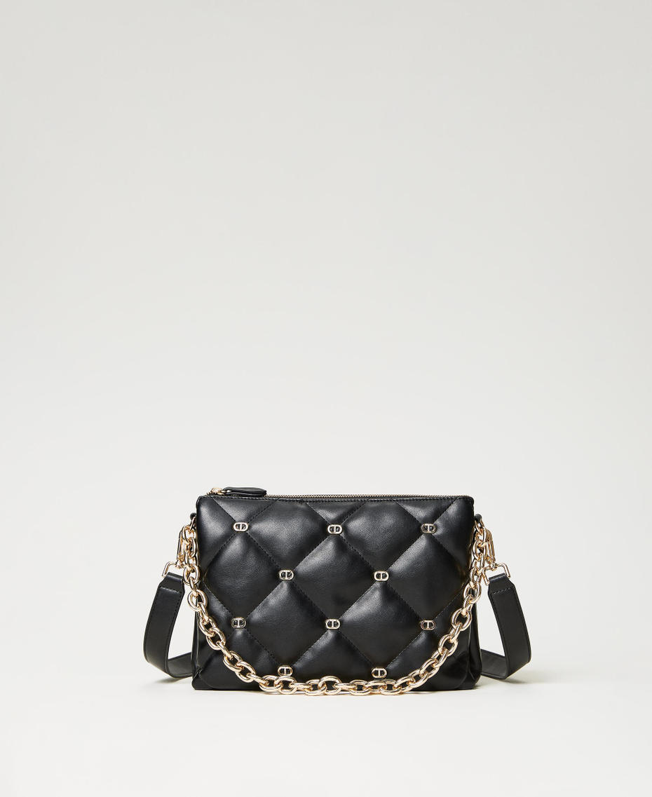 Large ‘Via Manzoni’ shoulder bag with studs Black Woman 241TB7142_00006_01