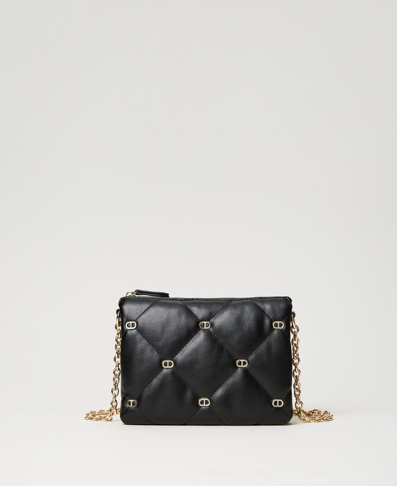 Borsa a tracolla 'Via Manzoni' media con borchie Nero Donna 241TB7150_00006_01