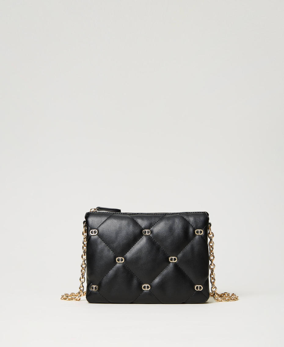 Borsa a tracolla 'Via Manzoni' media con borchie Nero Donna 241TB7150_00006_01