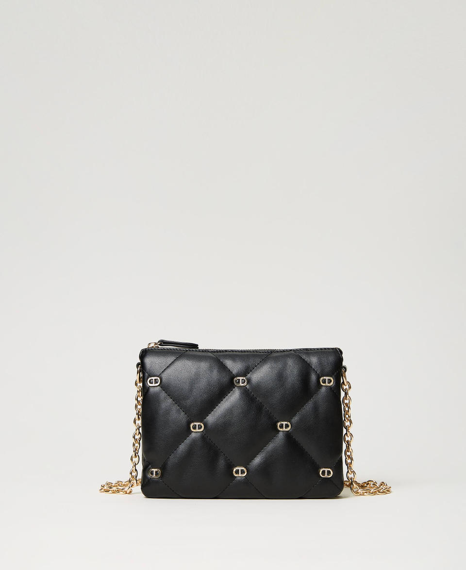 Medium size ‘Via Manzoni’ shoulder bag with studs Black Woman 241TB7150_00006_01