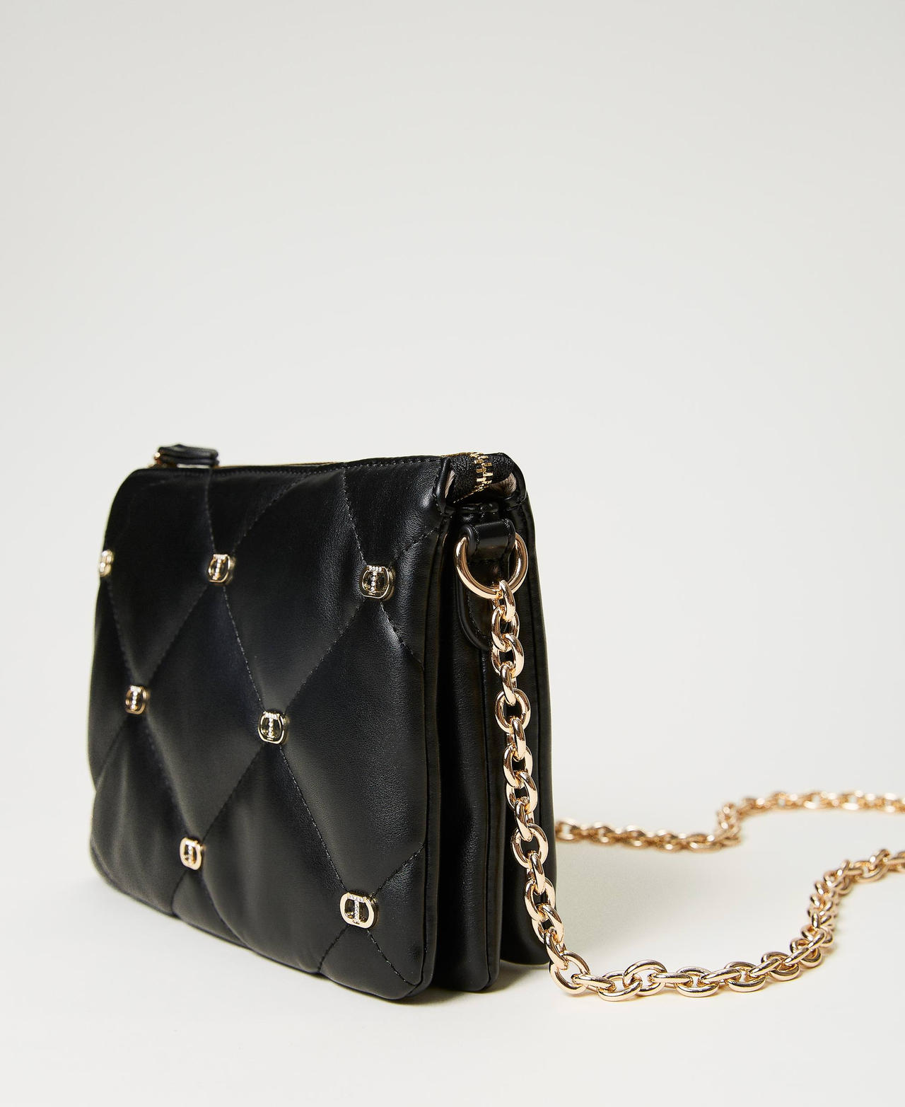 Borsa a tracolla 'Via Manzoni' media con borchie Nero Donna 241TB7150_00006_02