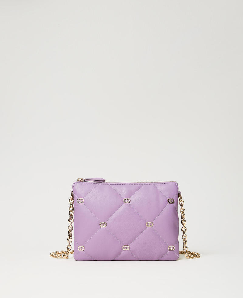 Medium size ‘Via Manzoni’ shoulder bag with studs “Hyacinth” Purple Woman 241TB7150-01
