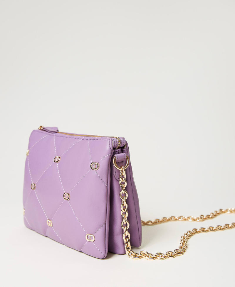 Medium size ‘Via Manzoni’ shoulder bag with studs “Hyacinth” Purple Woman 241TB7150-02
