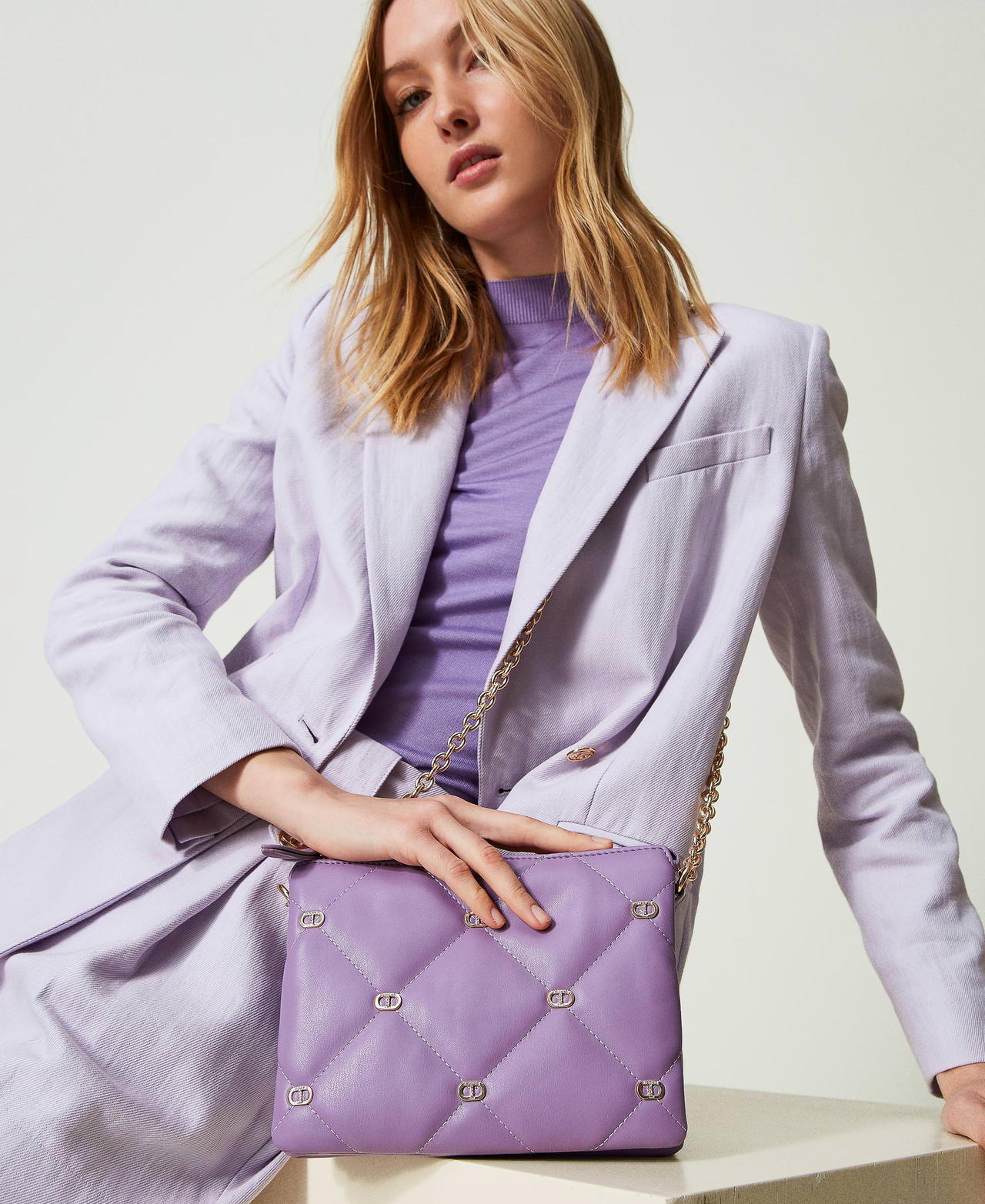 Medium size ‘Via Manzoni’ shoulder bag with studs