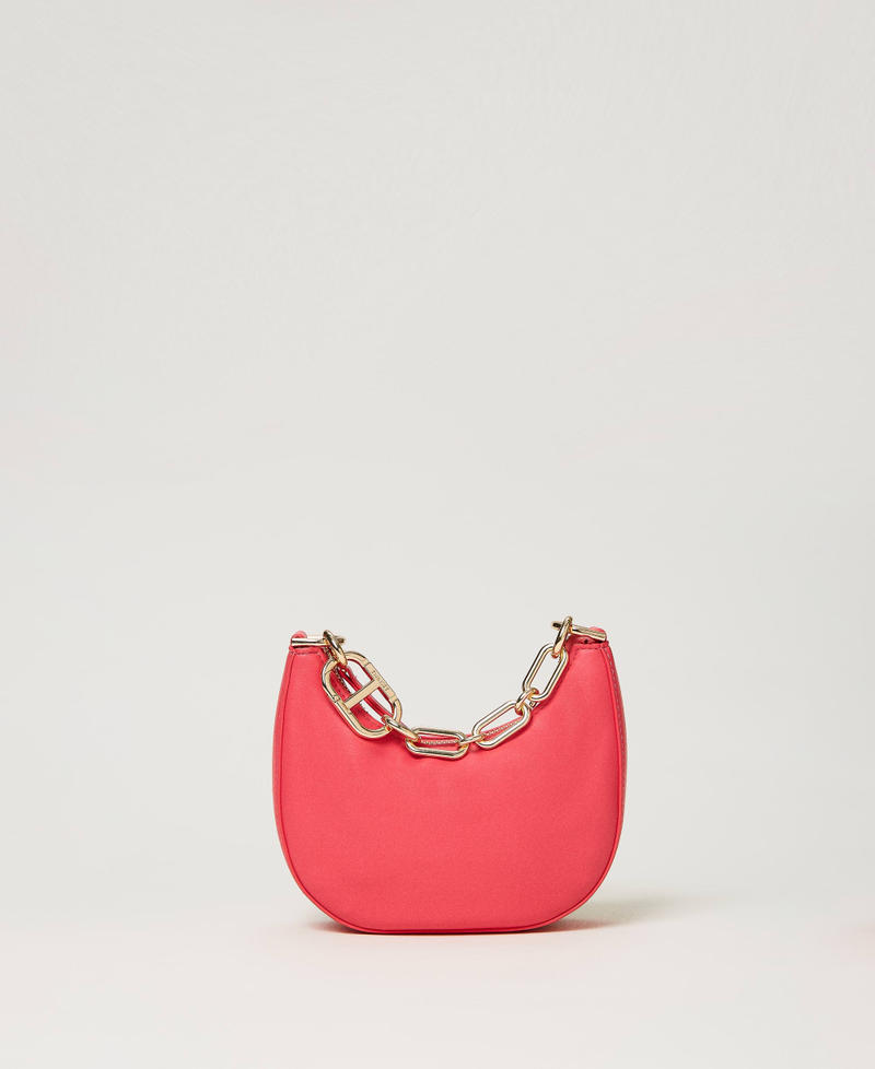 ‘Mini Croissant’ bag with Oval T chain "Bright Rose” Pink Woman 241TB7170-01
