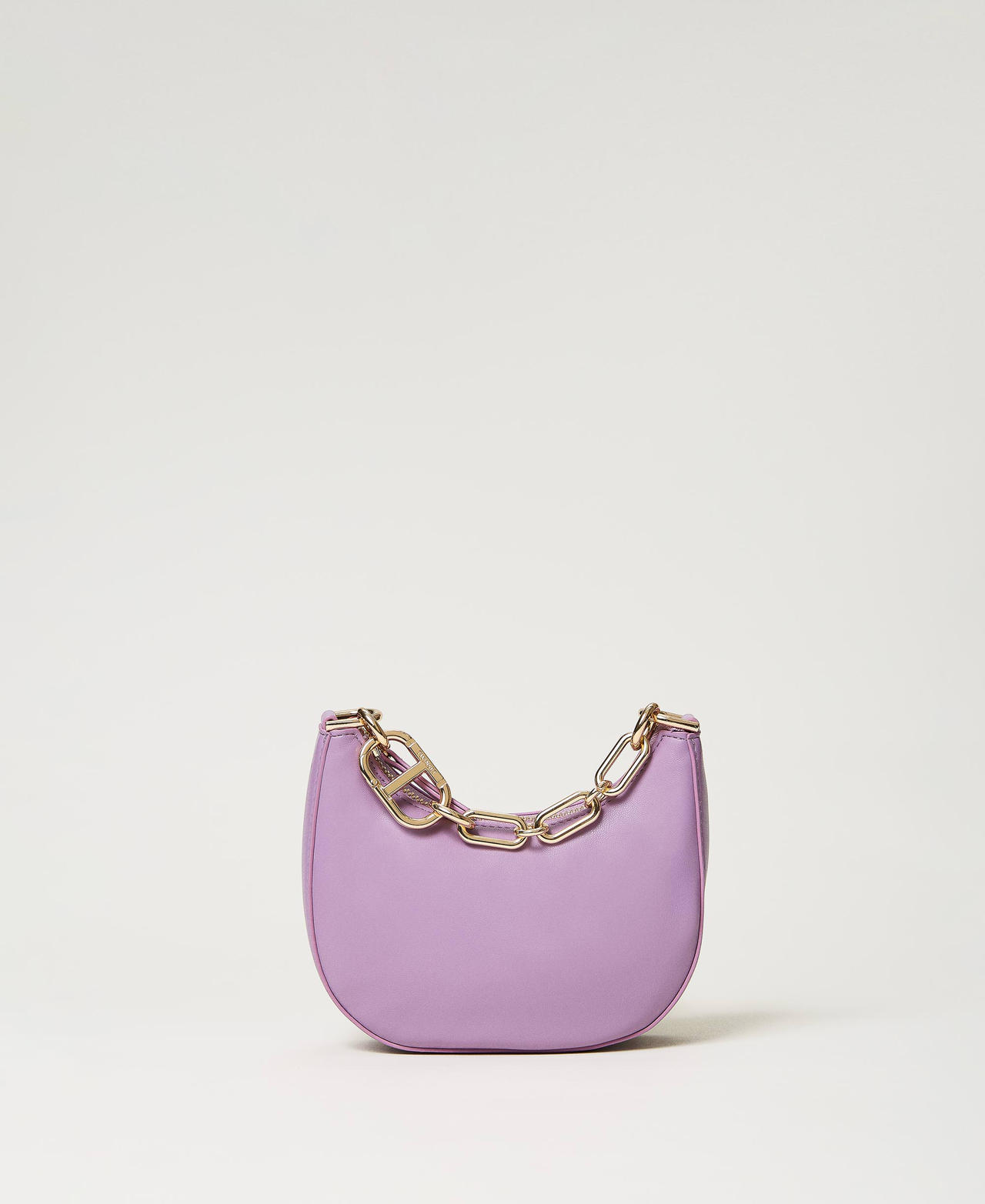 Mini Croissant bag with Oval T chain Woman Purple TWINSET Milano