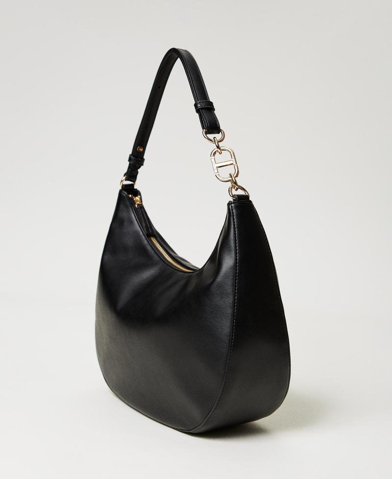 Large &lsquo;Croissant&rsquo; bag with Oval T closure Black Woman 241TB7171_00006_02