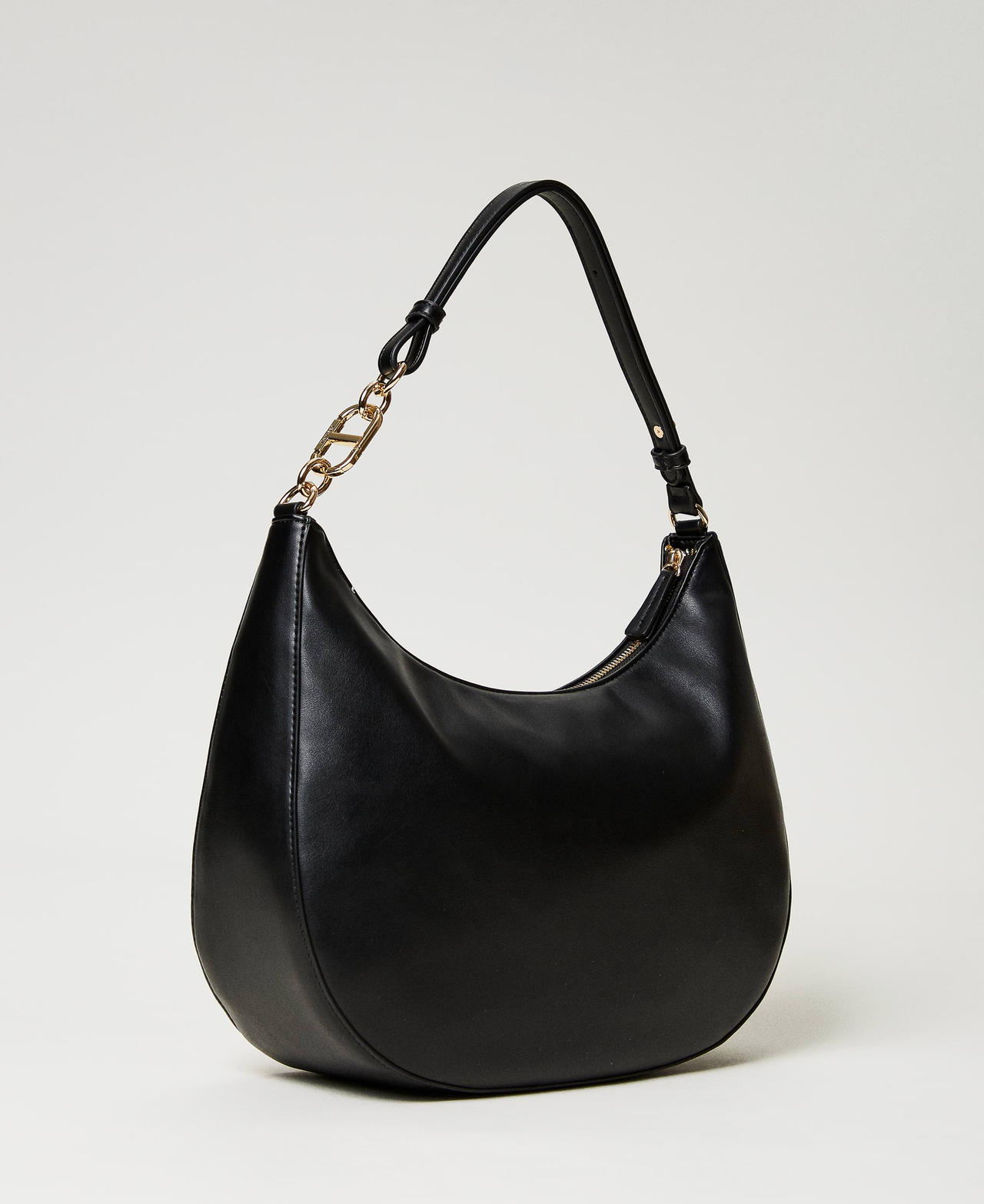 Large &lsquo;Croissant&rsquo; bag with Oval T closure Black Woman 241TB7171_00006_03