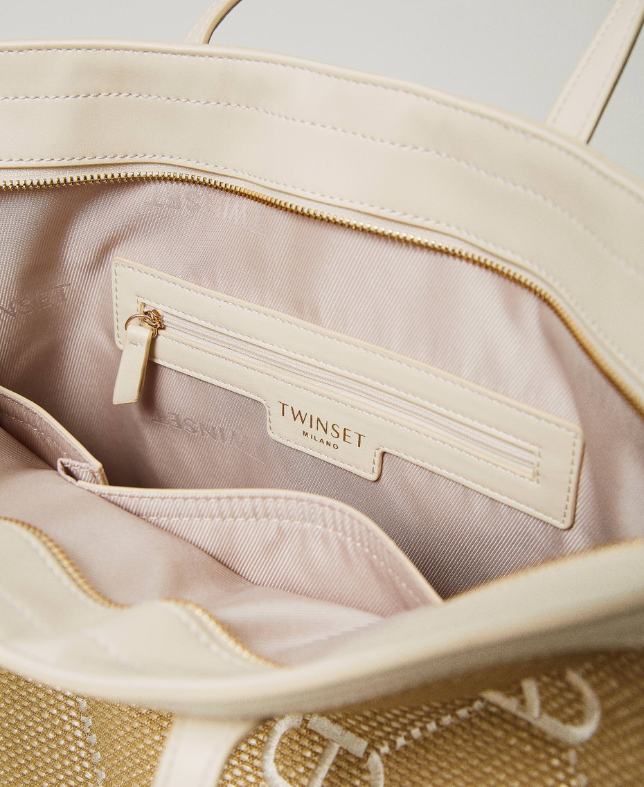 Shopper „Palermo“ mit „Oval T“-Stickereien Weiß Schnee Frau 241TB7210_00282_04