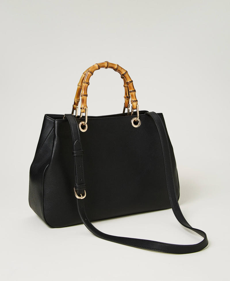 ‘Florence’ shopper with bamboo handles Black Woman 241TB7240-03
