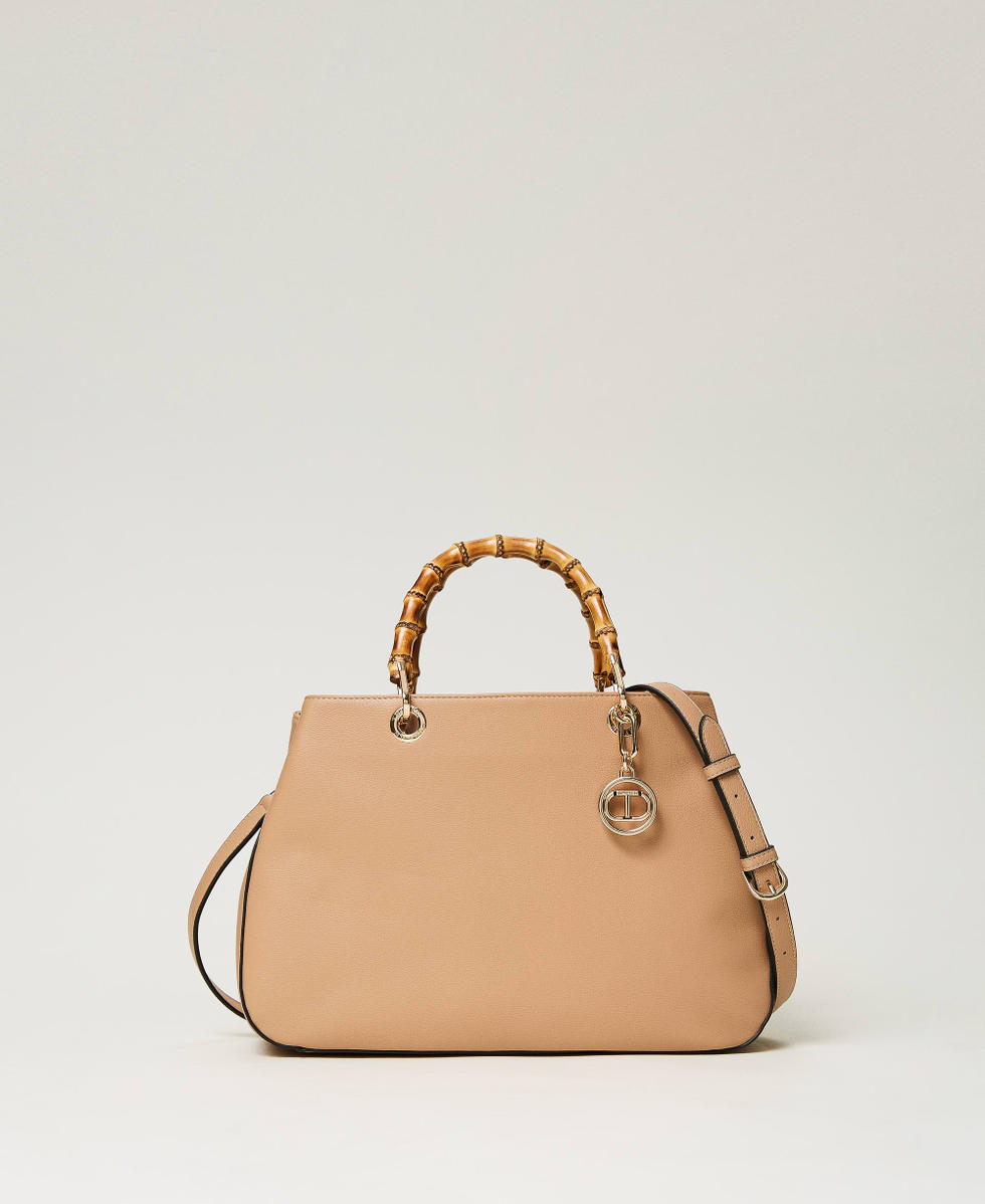 Florence' shopper with bamboo handles Woman, Brown | TWINSET Milano