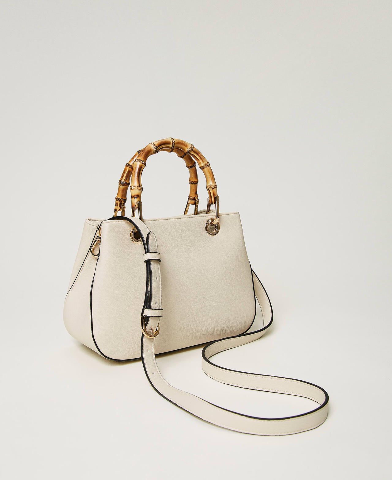 ‘Florence’ shoulder bag with bamboo handles White Snow Woman 241TB7241-03