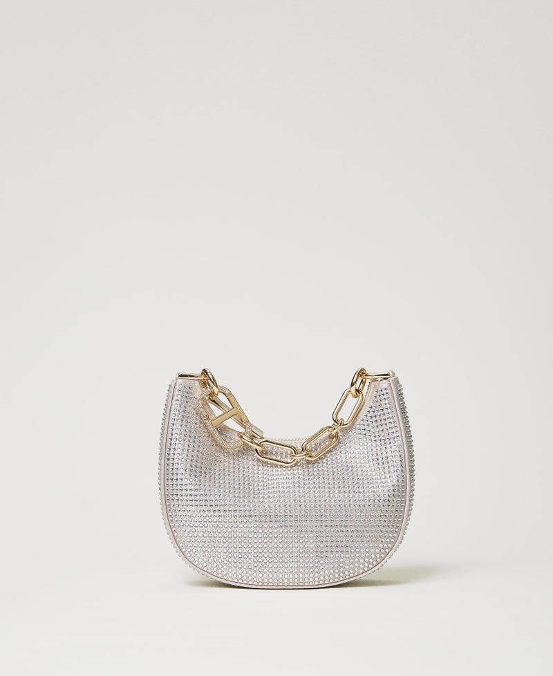 Party-Bag „Mini Croissant“ mit Oval T Silber Frau 241TB7251-01