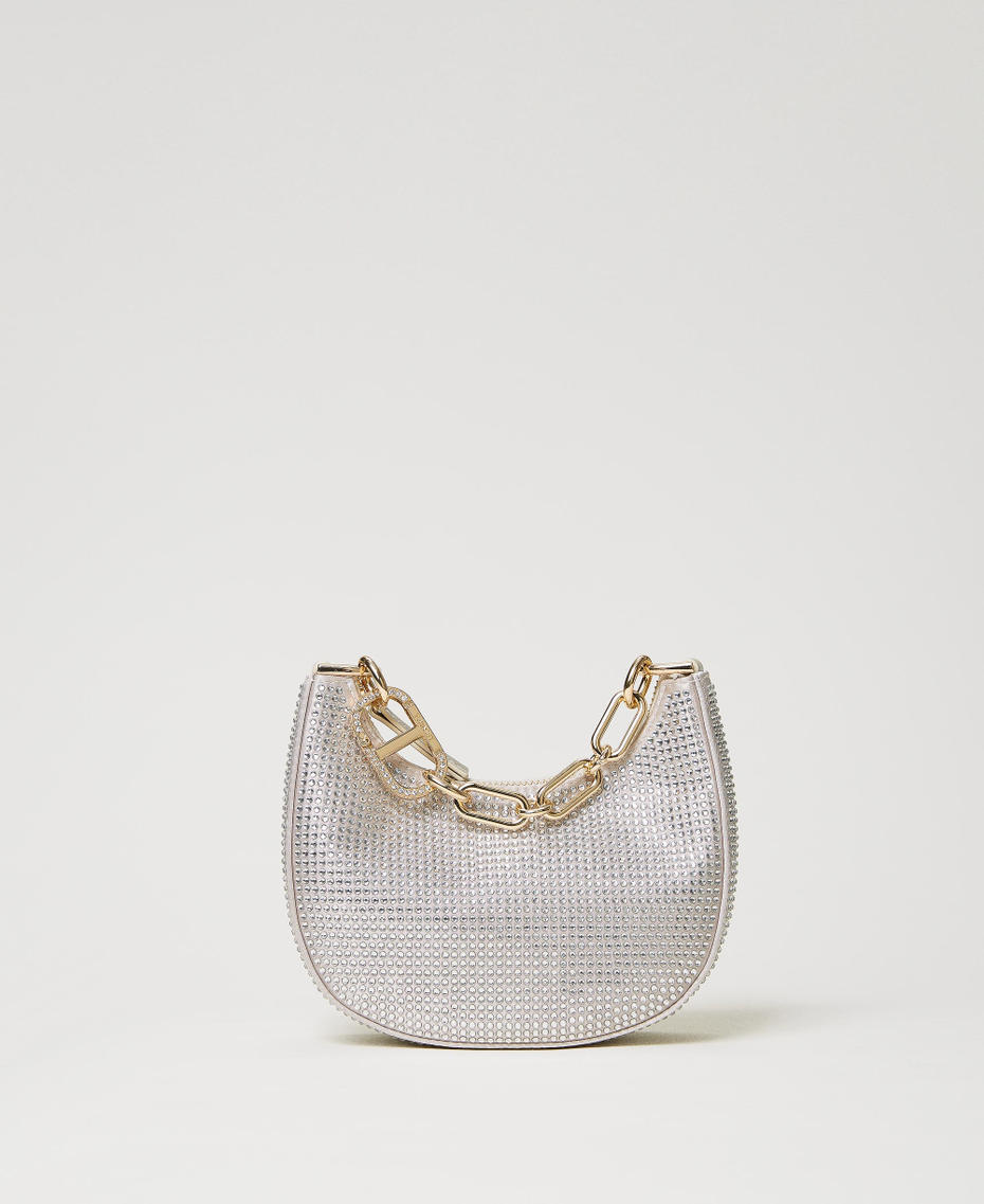 ‘Mini Croissant’ party bag with Oval T Silver Woman 241TB7251_00995_01