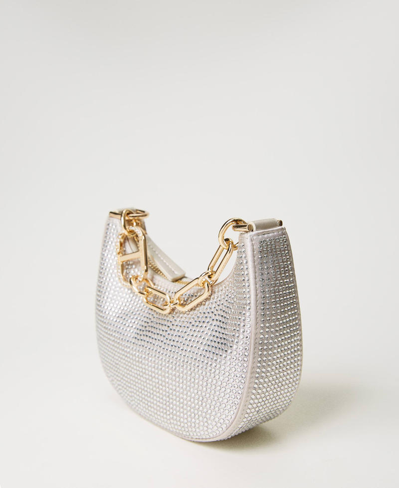 ‘Mini Croissant’ party bag with Oval T Silver Woman 241TB7251_00995_02