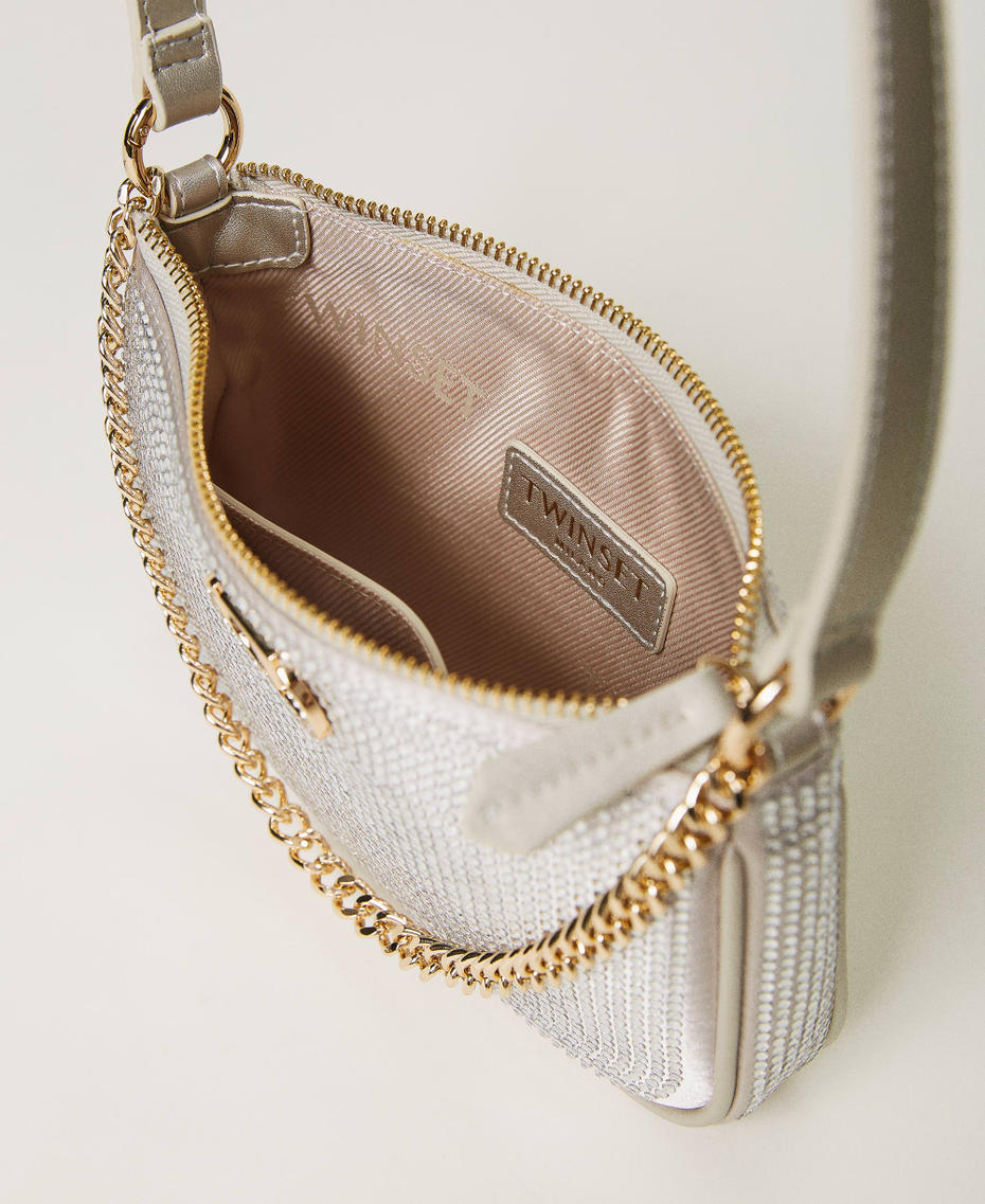 Borsa a tracolla ‘Petite’ party con Oval T Silver Donna 241TB7252_00995_04