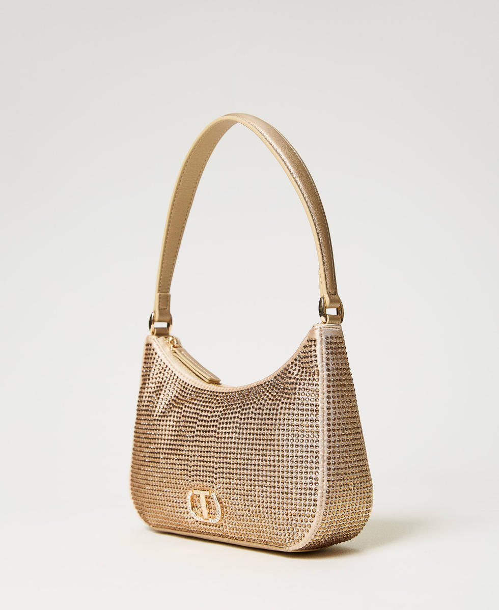 Party Hobo Bag Moon mit Strass Frau Gold TWINSET Milano