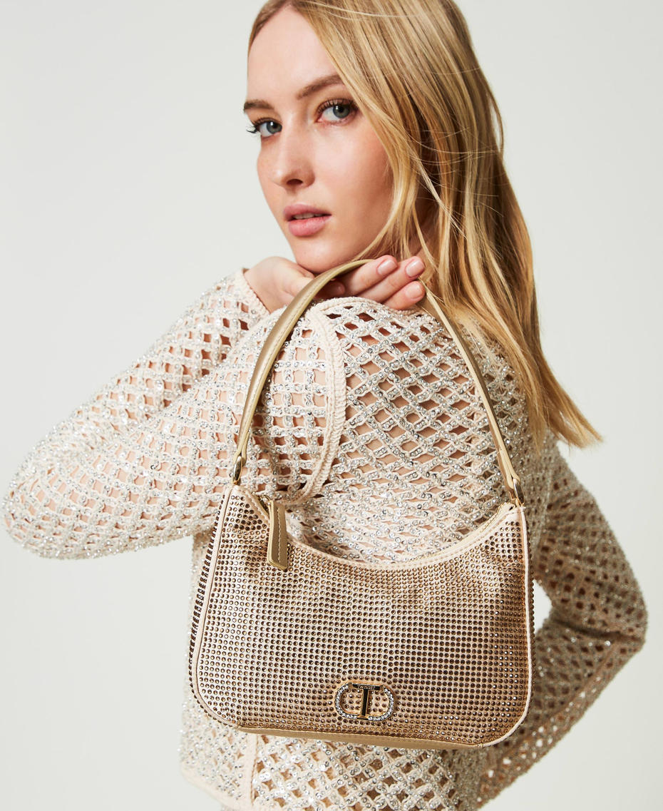 &lsquo;Moon&rsquo; party hobo bag with rhinestones