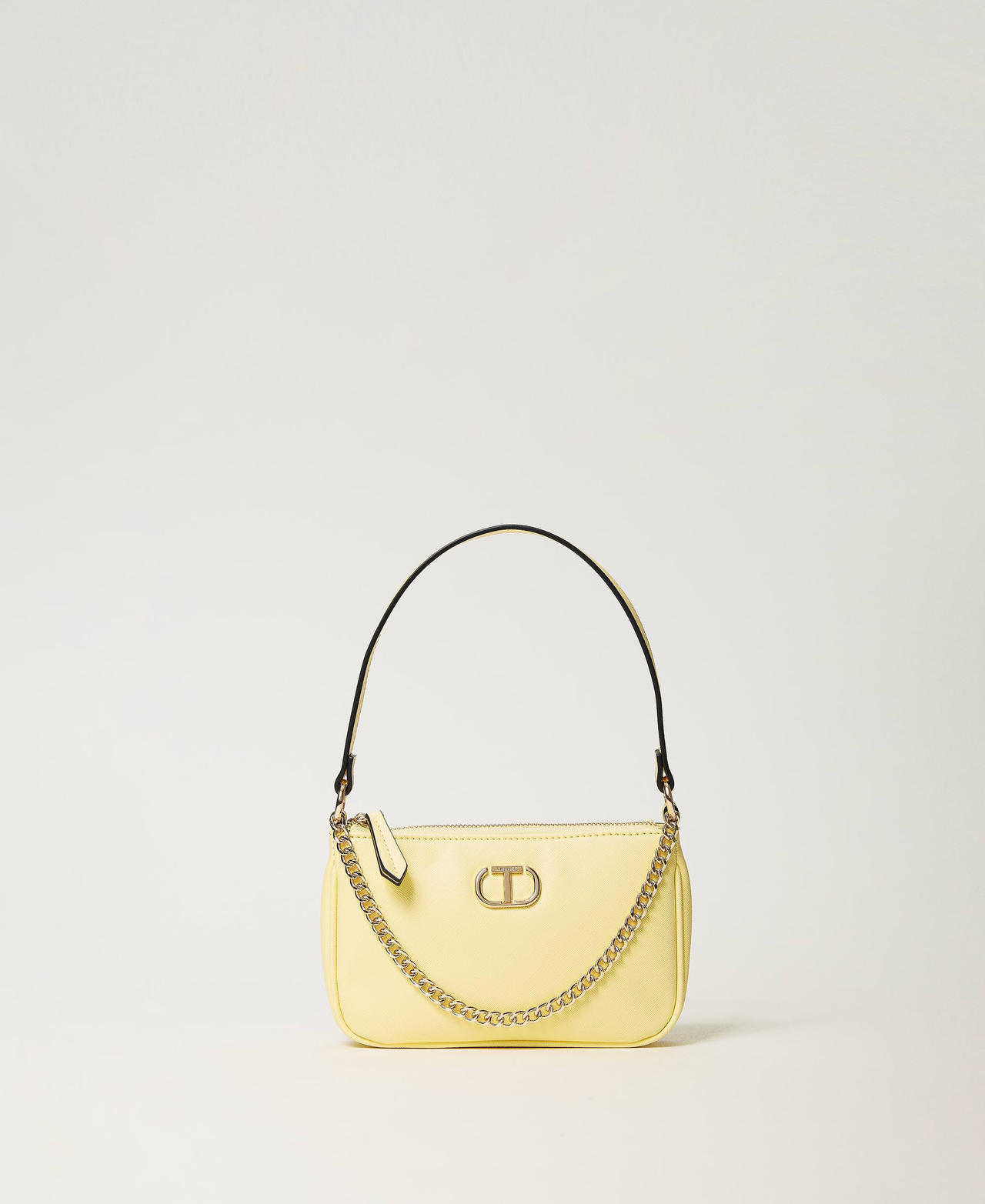 twinset borse - borsa a tracolla petite con oval t, giallo light lemon, taglia unica donna