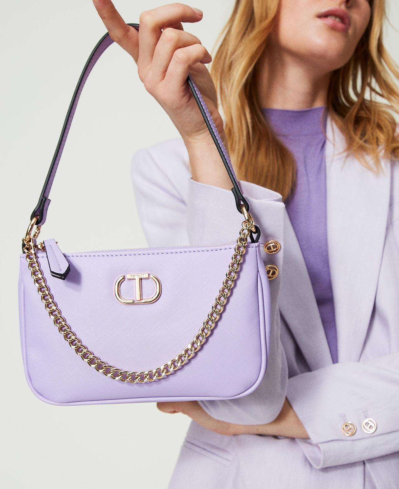 Borsa a tracolla ‘Petite’ con Oval T Viola "Giacinto" Donna 241TB7282_11296_0S
