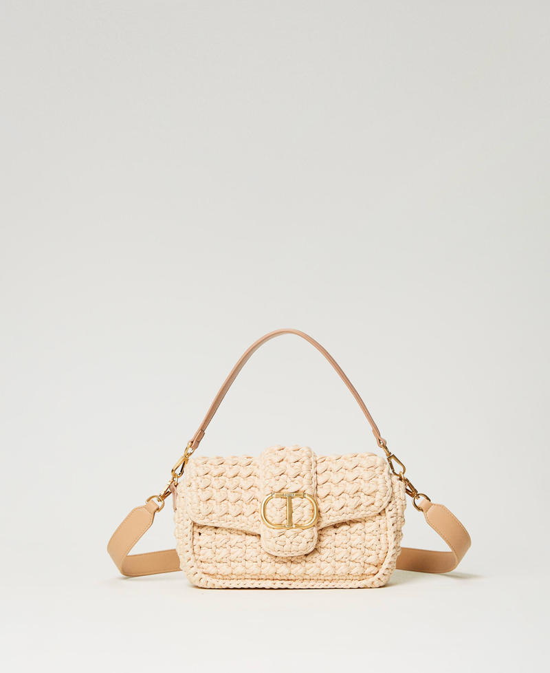 ‘Amie’ crochet shoulder bag "Almond Milk” Beige Woman 241TB7310-01