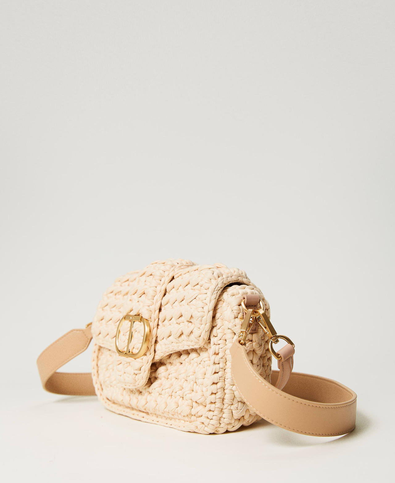 ‘Amie’ crochet shoulder bag "Almond Milk” Beige Woman 241TB7310-02