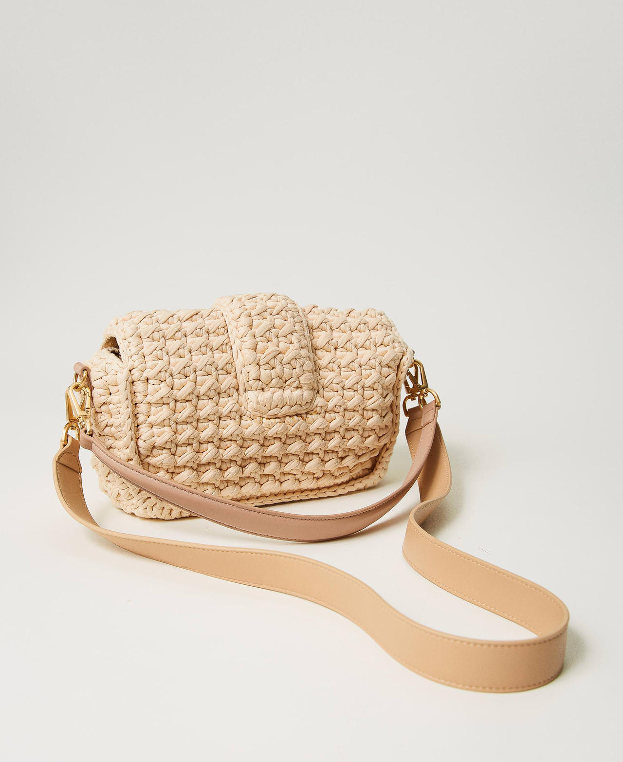 &lsquo;Amie&rsquo; crochet shoulder bag "Almond Milk&rdquo; Beige Woman 241TB7310_11308_03