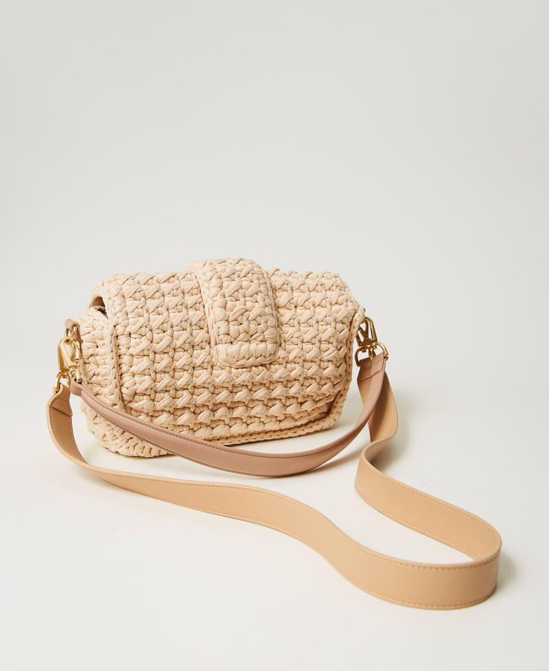 ‘Amie’ crochet shoulder bag "Almond Milk” Beige Woman 241TB7310-03
