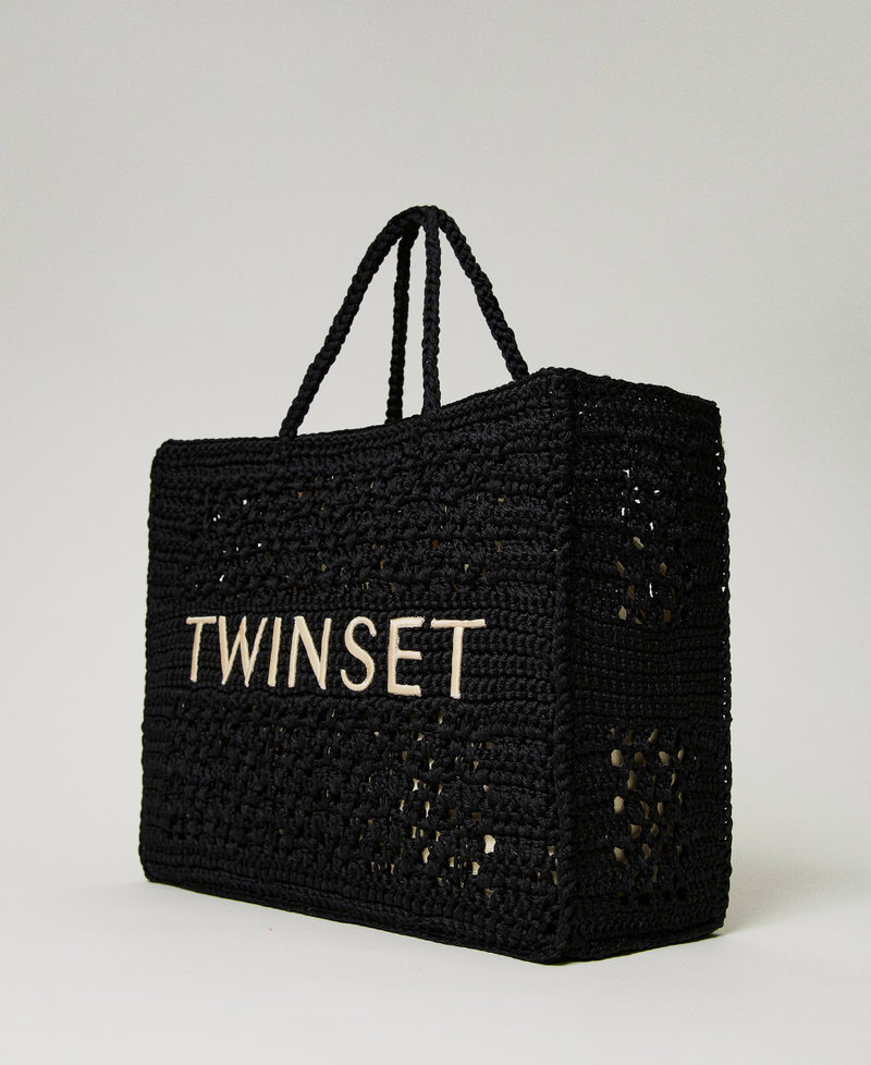 &lsquo;Boh&eacute;mienne&rsquo; crochet shopper Black Woman 241TB7320_00006_02