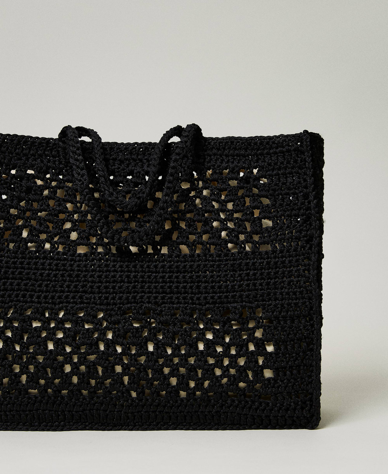 &lsquo;Boh&eacute;mienne&rsquo; crochet shopper Black Woman 241TB7320_00006_03