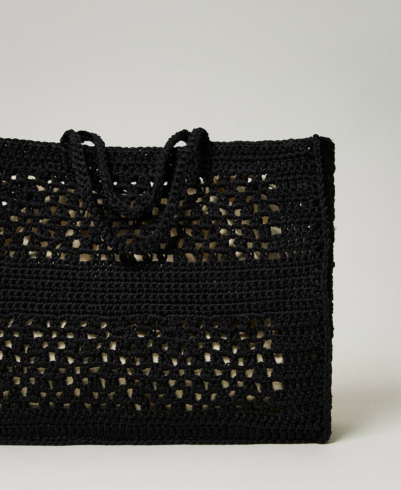 &lsquo;Boh&eacute;mienne&rsquo; crochet shopper Black Woman 241TB7320_00006_03