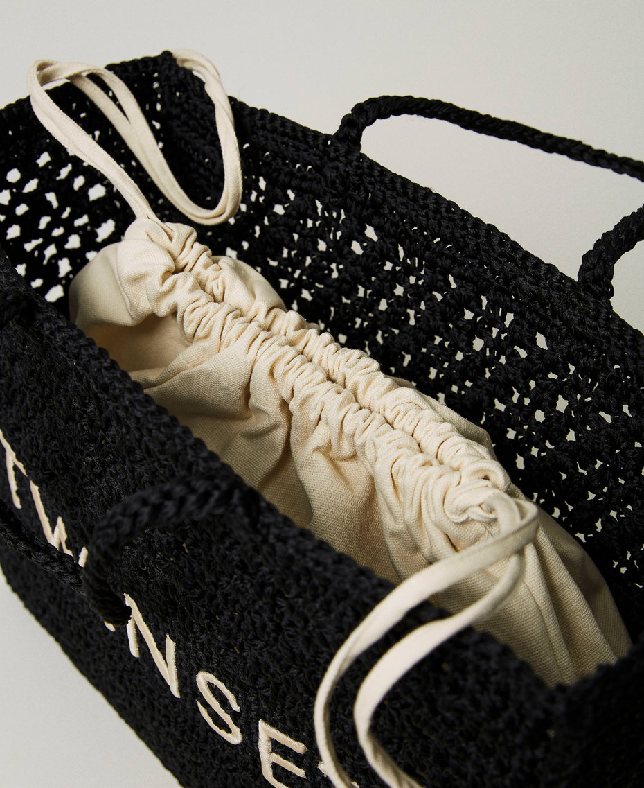 &lsquo;Boh&eacute;mienne&rsquo; crochet shopper Black Woman 241TB7320_00006_04