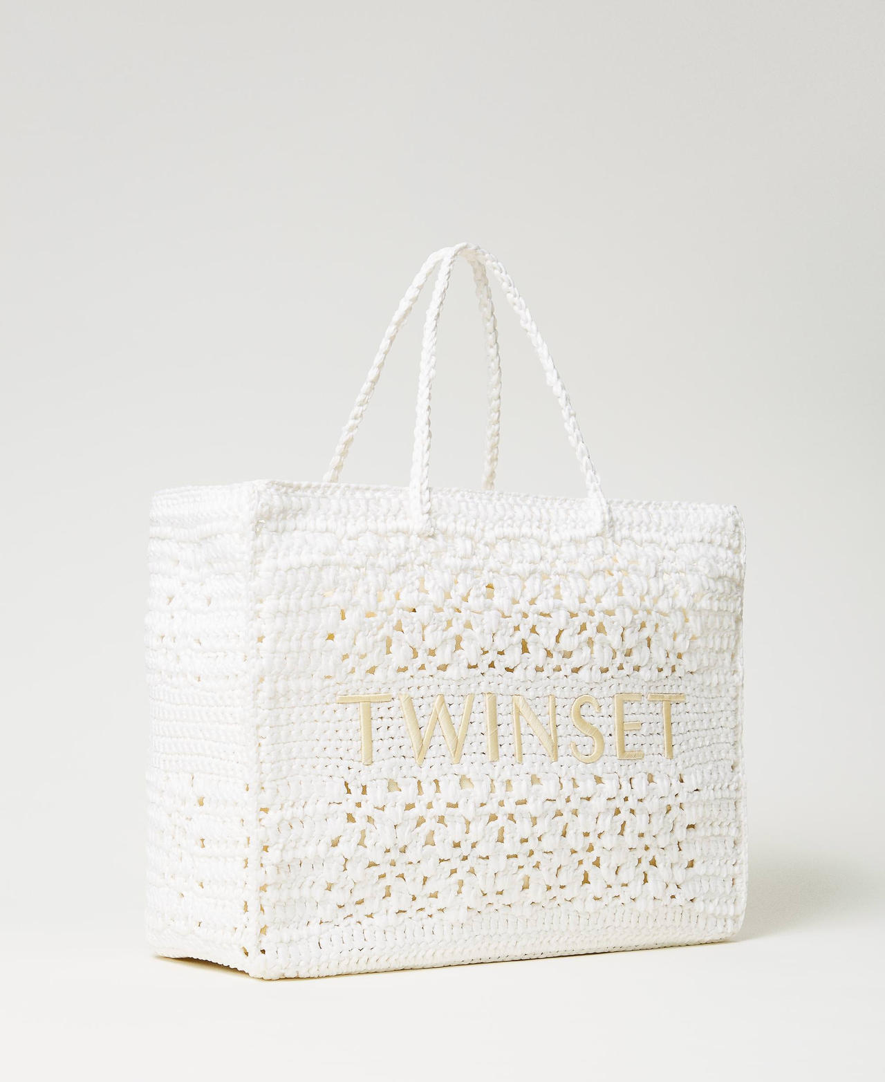 Gehäkelter Shopper „Bohémienne“ Weiß Schnee Frau 241TB7320_00282_02