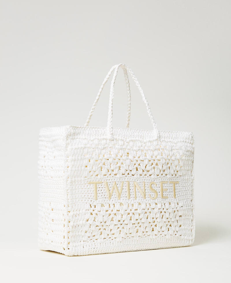 &lsquo;Boh&eacute;mienne&rsquo; crochet shopper White Snow Woman 241TB7320_00282_02