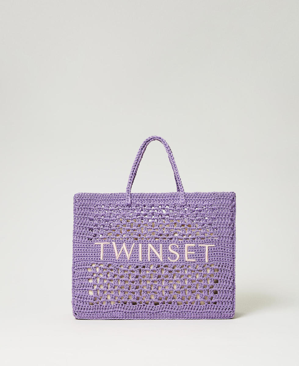 &lsquo;Boh&eacute;mienne&rsquo; crochet shopper &ldquo;Hyacinth&rdquo; Purple Woman 241TB7320_11296_01