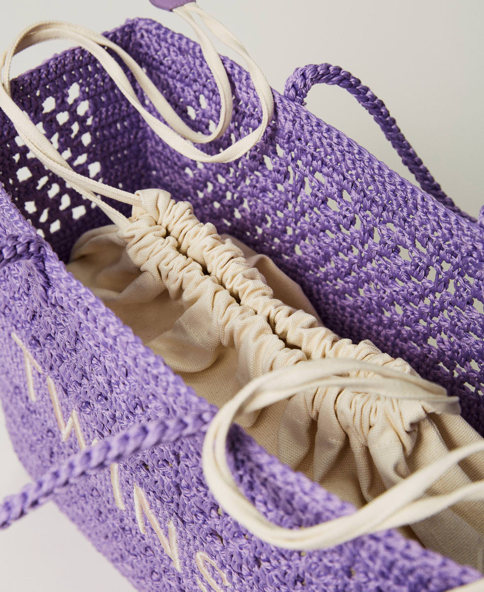 &lsquo;Boh&eacute;mienne&rsquo; crochet shopper &ldquo;Hyacinth&rdquo; Purple Woman 241TB7320_11296_04