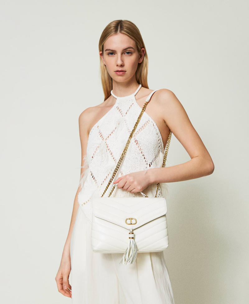 Borsa a tracolla ‘Dreamy’ in pelle Bianco Neve Donna 241TB7340_00282_0S