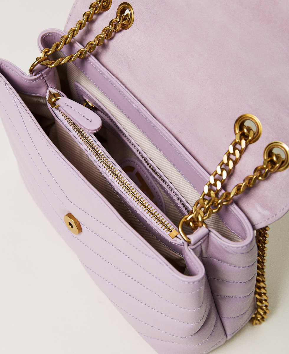 Dreamy' leather shoulder bag Woman, Purple | TWINSET Milano