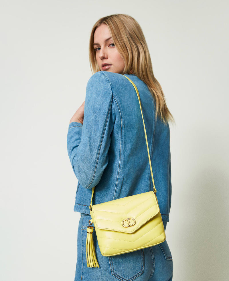 'Dreamy' small leather shoulder bag "Lemon Grass" Yellow Woman 241TB7341_11295_S0