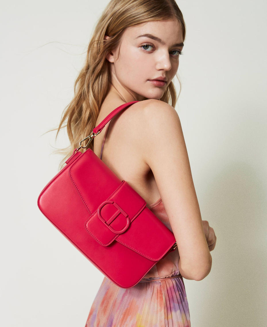 'Amie' leather shoulder bag "Bright Rose” Pink Woman 241TB7350-0S