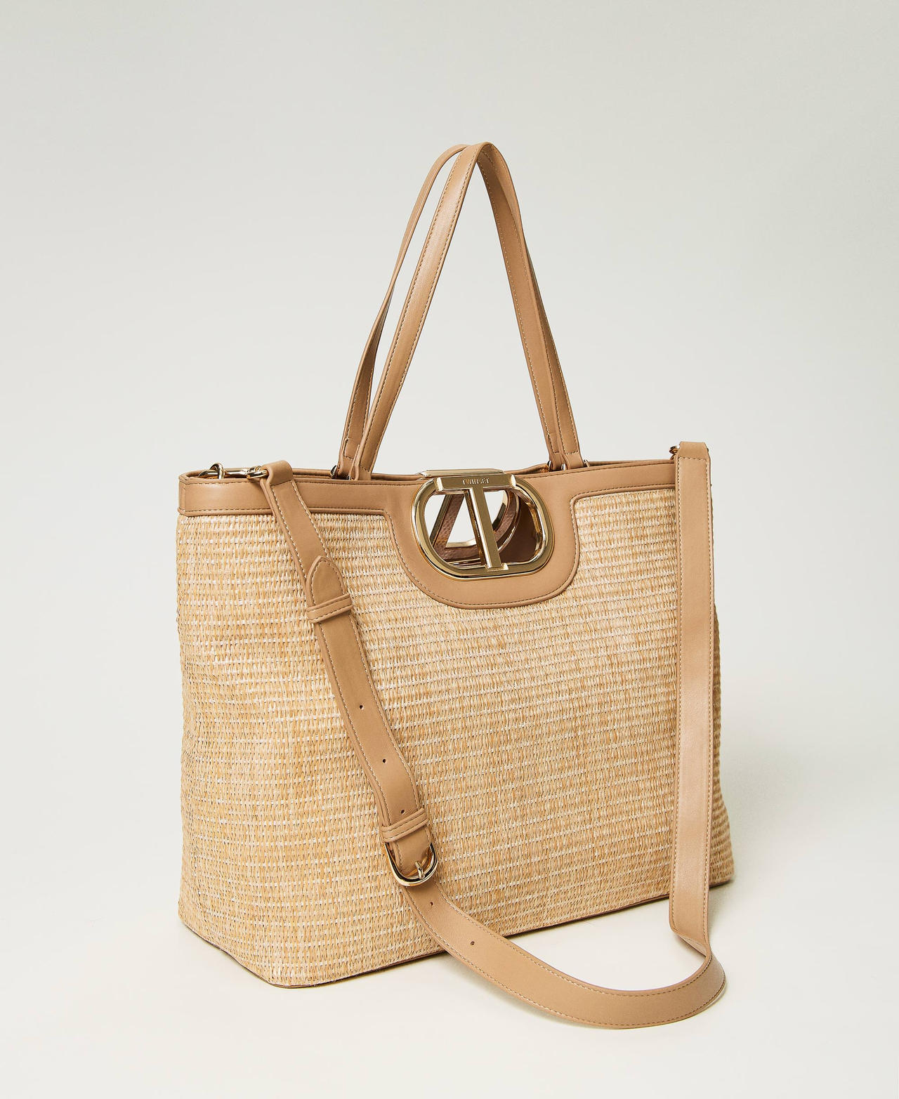 ‘Lila’ shopper with Oval T handle "Almond Milk” Beige Woman 241TB7360_11308_03