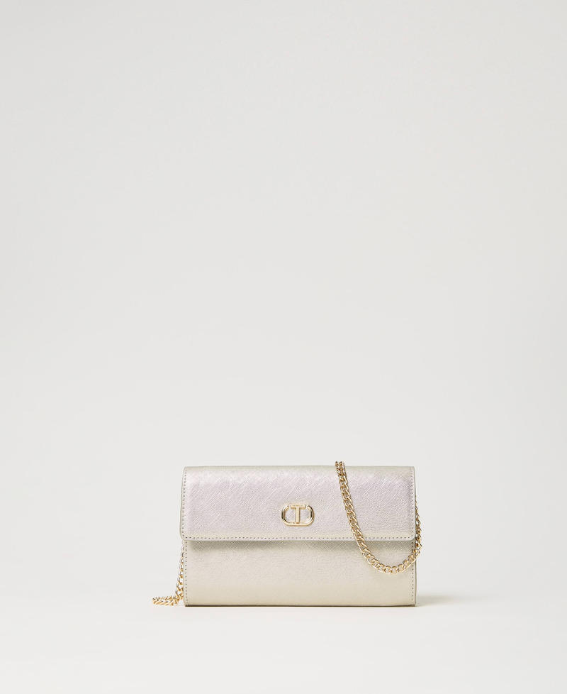 Clutch „Glossy“ aus Lederimitat in Metallic-Optik