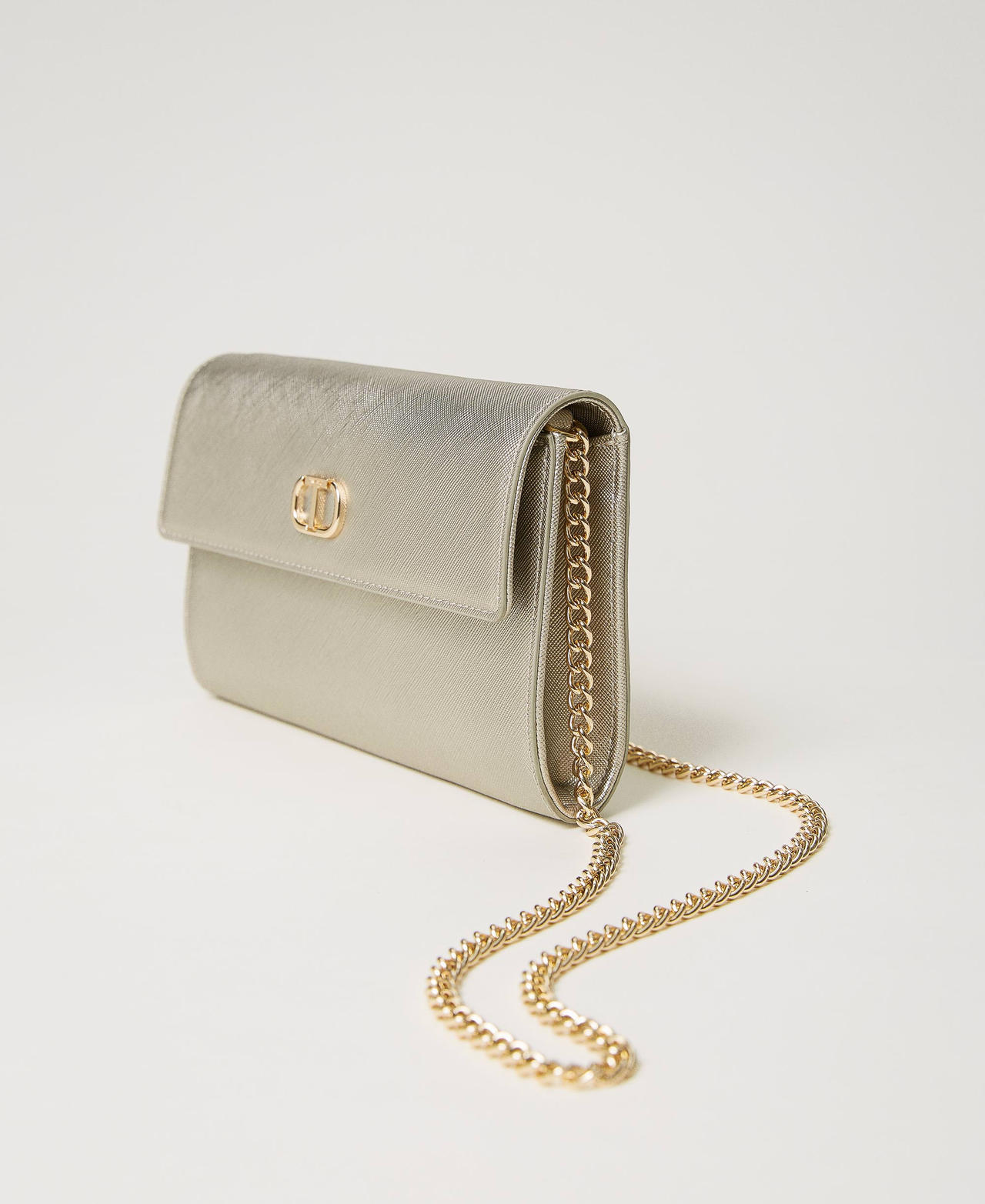 Clutch „Glossy“ aus Lederimitat in Metallic-Optik