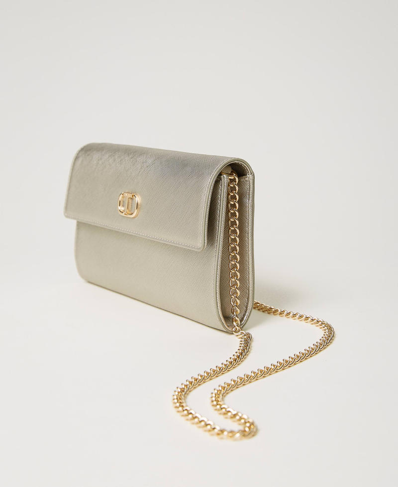 Clutch „Glossy“ aus Lederimitat in Metallic-Optik