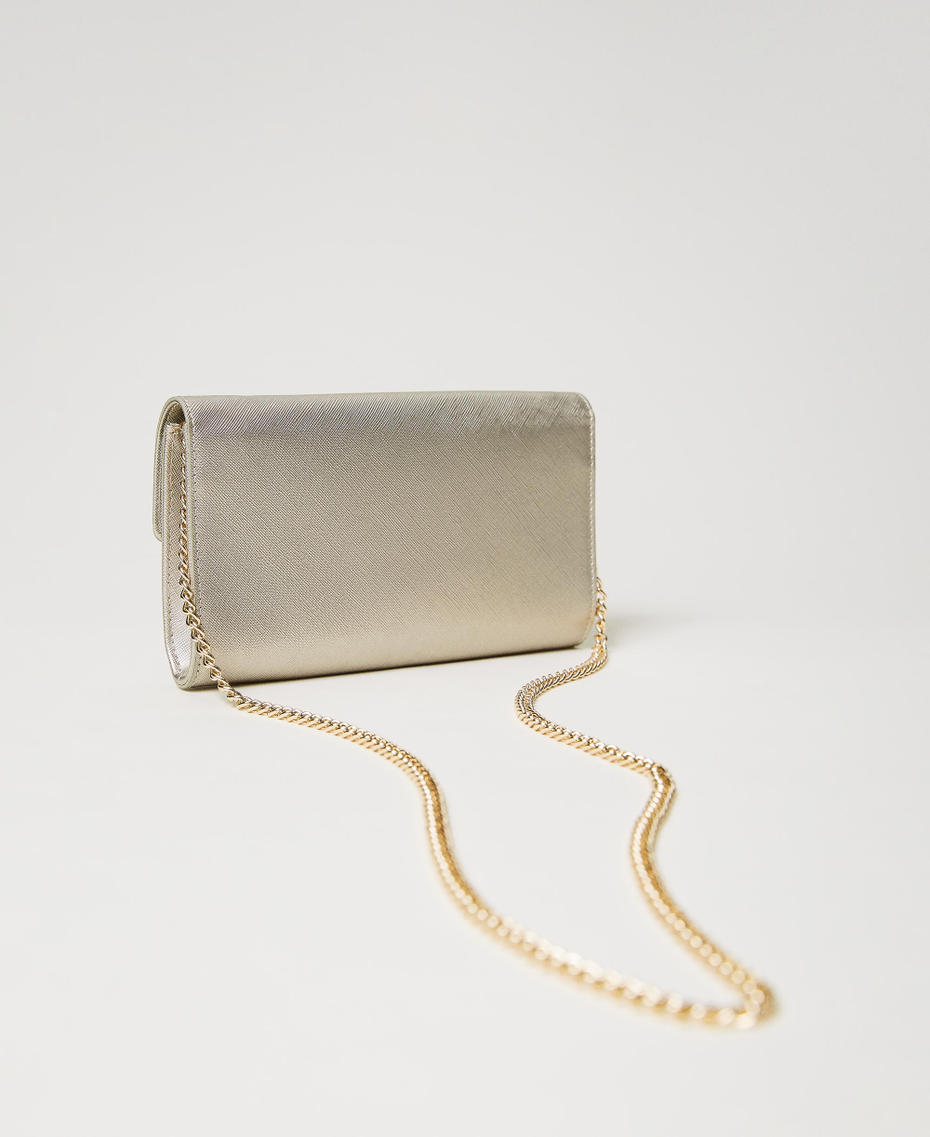 Clutch „Glossy“ aus Lederimitat in Metallic-Optik