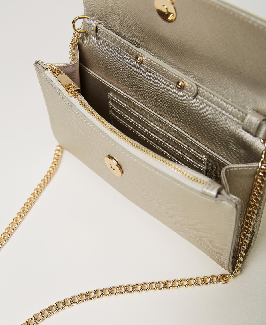 Clutch „Glossy“ aus Lederimitat in Metallic-Optik