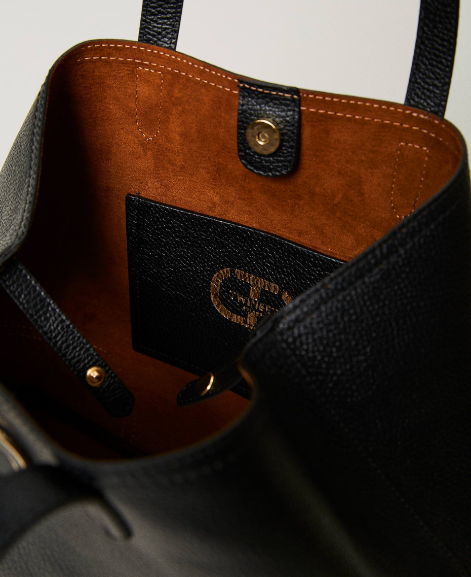 &lsquo;New York&rsquo; leather shopper Black Woman 241TB7390_00006_04