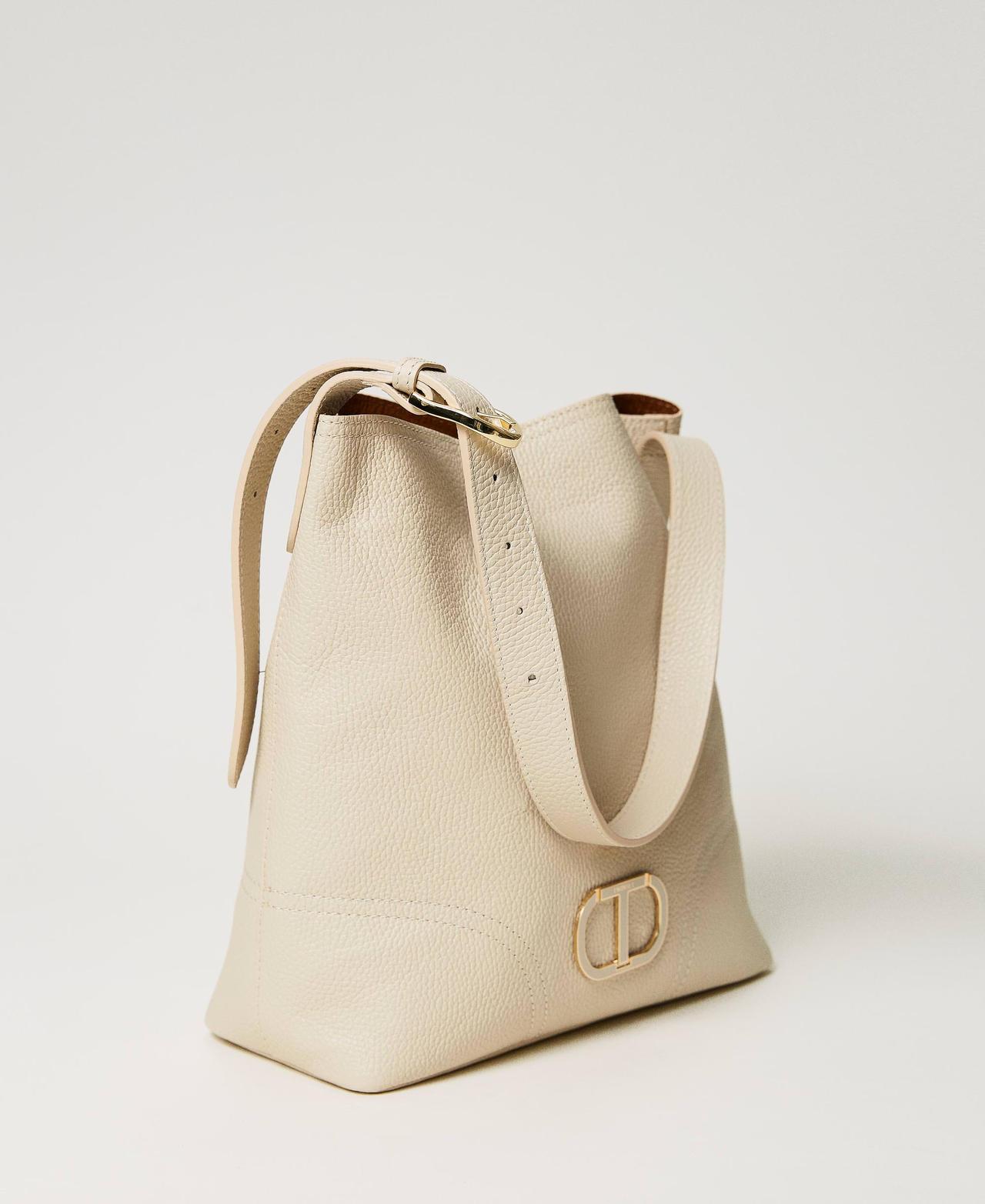 ‘New York’ leather hobo bag "Almond Milk” Beige Woman 241TB7391-02